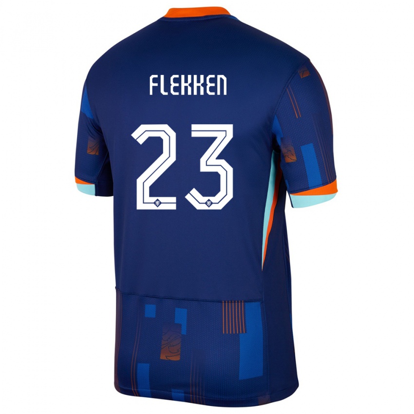 Børn Holland Mark Flekken #23 Blå Udebane Spillertrøjer 24-26 Trøje T-Shirt