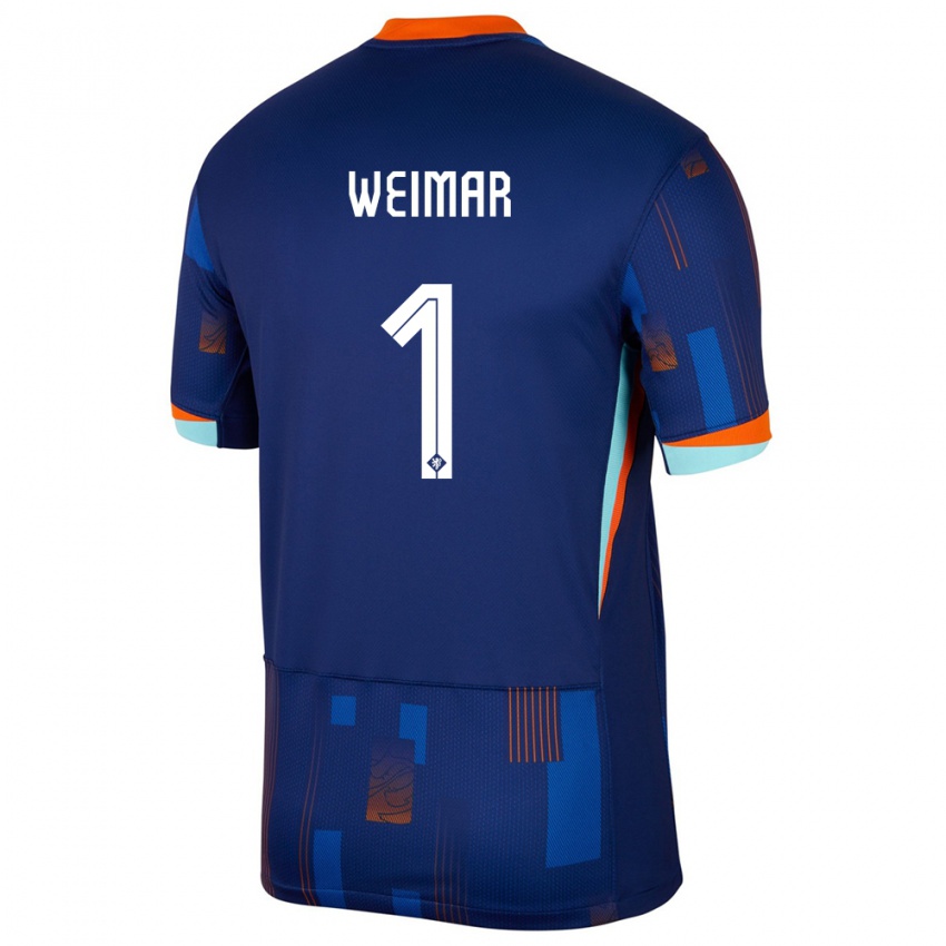 Børn Holland Jacintha Weimar #1 Blå Udebane Spillertrøjer 24-26 Trøje T-Shirt
