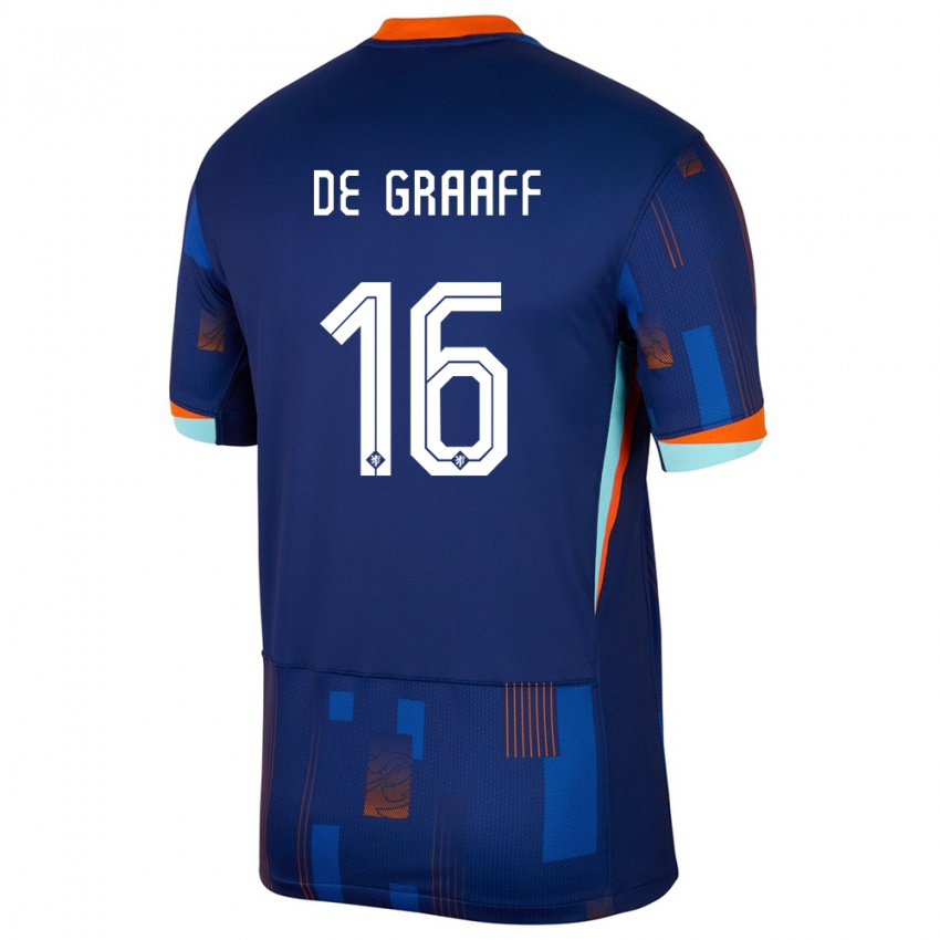 Børn Holland Tom De Graaff #16 Blå Udebane Spillertrøjer 24-26 Trøje T-Shirt