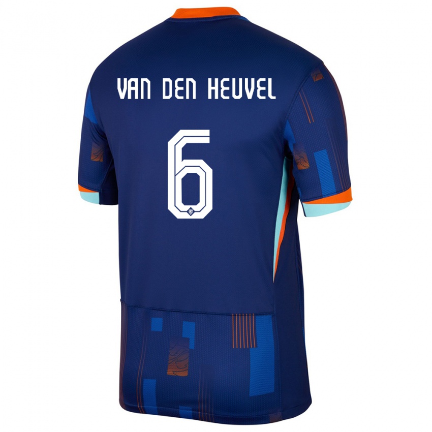 Børn Holland Tim Van Den Heuvel #6 Blå Udebane Spillertrøjer 24-26 Trøje T-Shirt