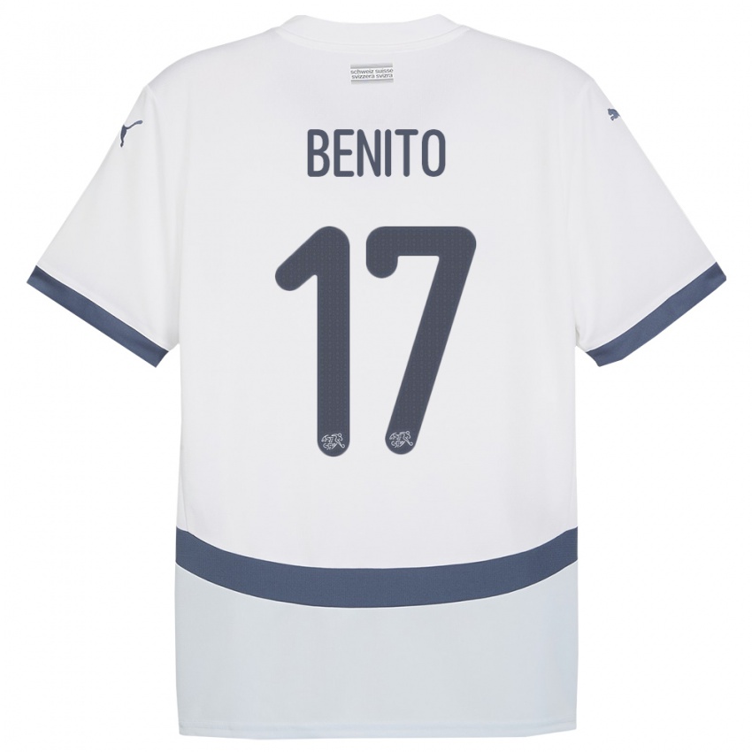 Børn Schweiz Loris Benito #17 Hvid Udebane Spillertrøjer 24-26 Trøje T-Shirt