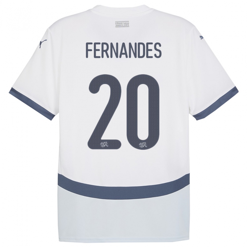 Børn Schweiz Edimilson Fernandes #20 Hvid Udebane Spillertrøjer 24-26 Trøje T-Shirt