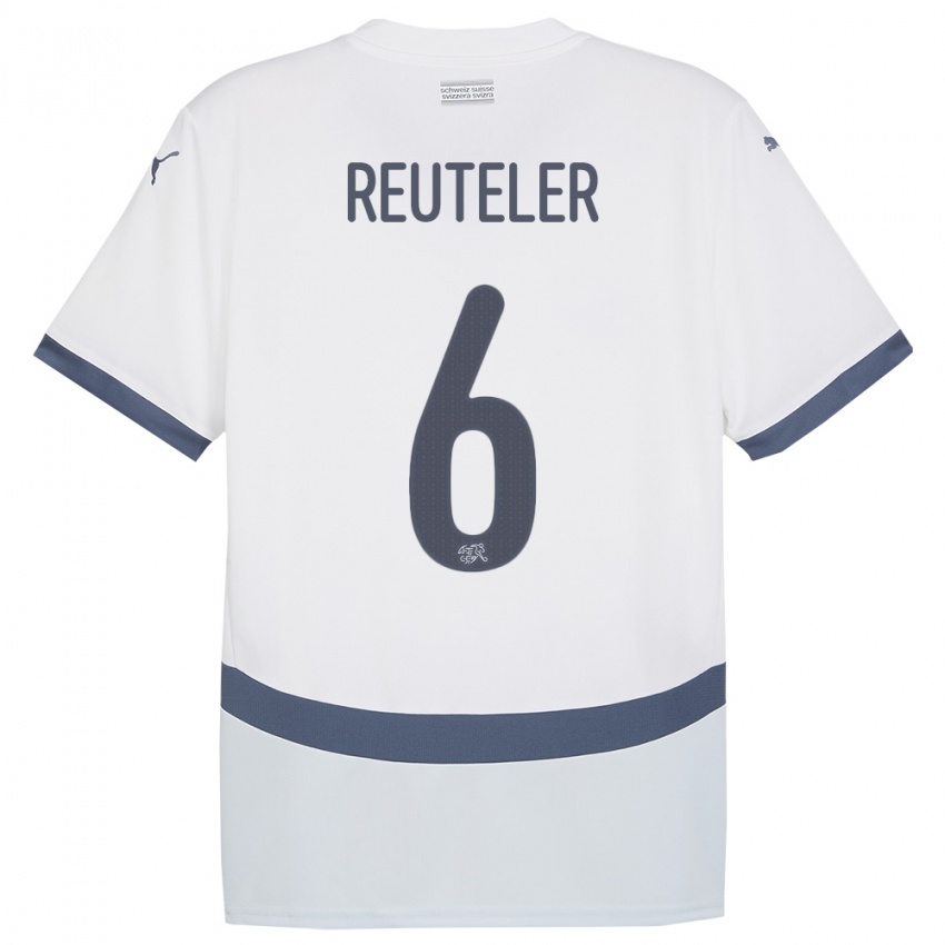 Børn Schweiz Geraldine Reuteler #6 Hvid Udebane Spillertrøjer 24-26 Trøje T-Shirt