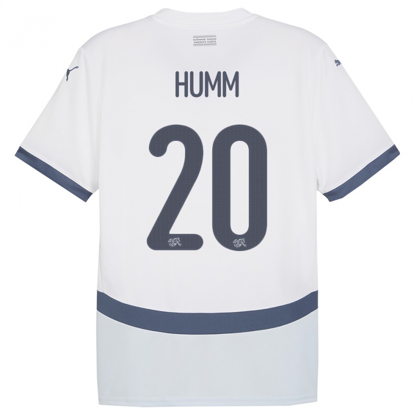Børn Schweiz Fabienne Humm #20 Hvid Udebane Spillertrøjer 24-26 Trøje T-Shirt