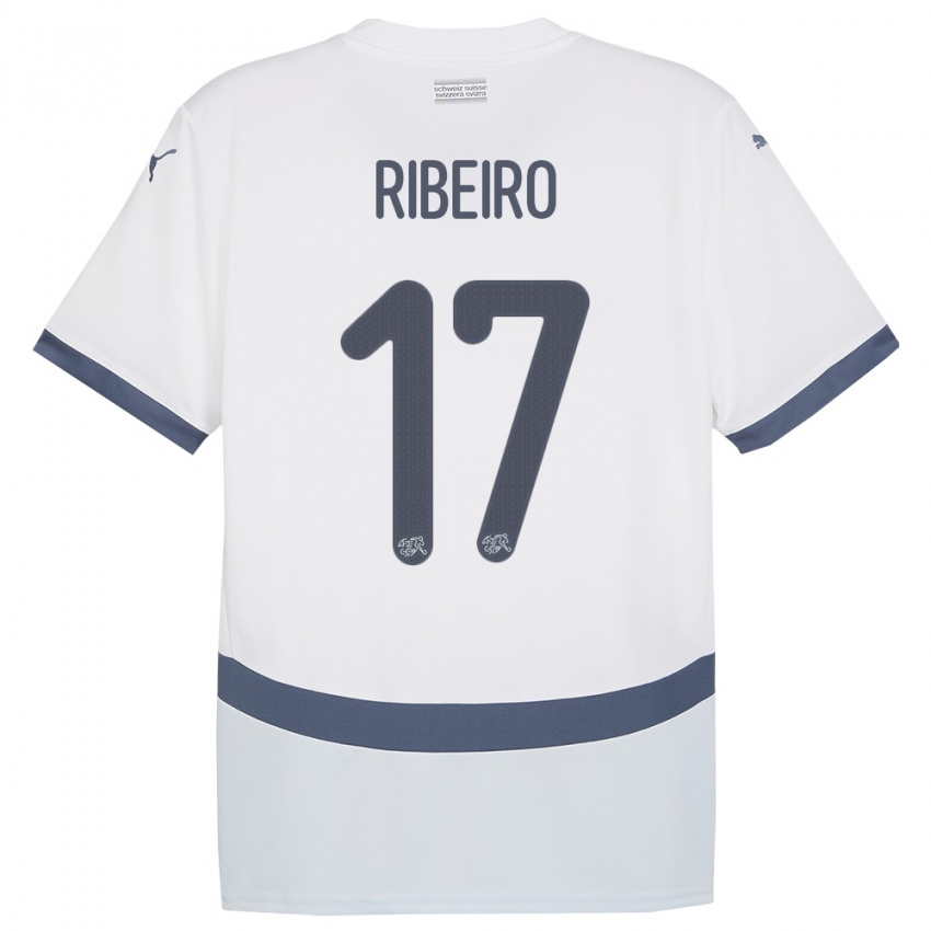 Børn Schweiz Joel Ribeiro #17 Hvid Udebane Spillertrøjer 24-26 Trøje T-Shirt