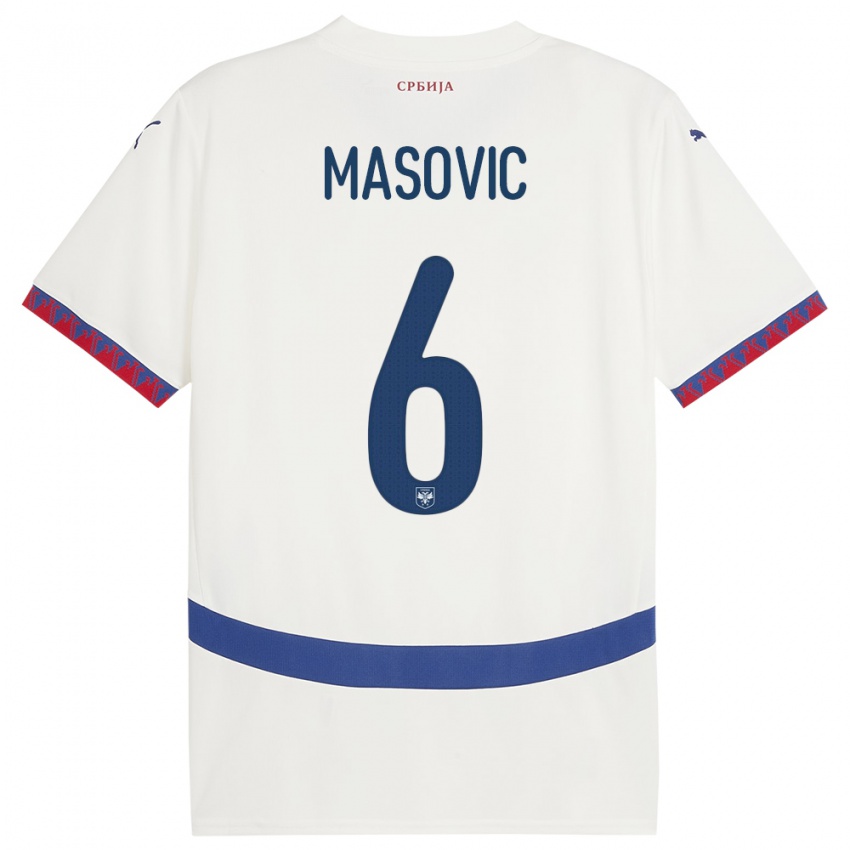 Børn Serbien Erhan Masovic #6 Hvid Udebane Spillertrøjer 24-26 Trøje T-Shirt