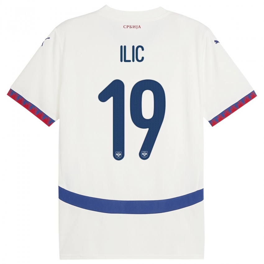 Børn Serbien Ivan Ilic #19 Hvid Udebane Spillertrøjer 24-26 Trøje T-Shirt