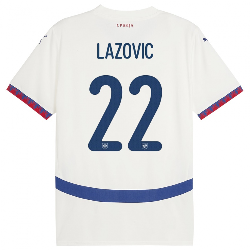 Børn Serbien Darko Lazovic #22 Hvid Udebane Spillertrøjer 24-26 Trøje T-Shirt