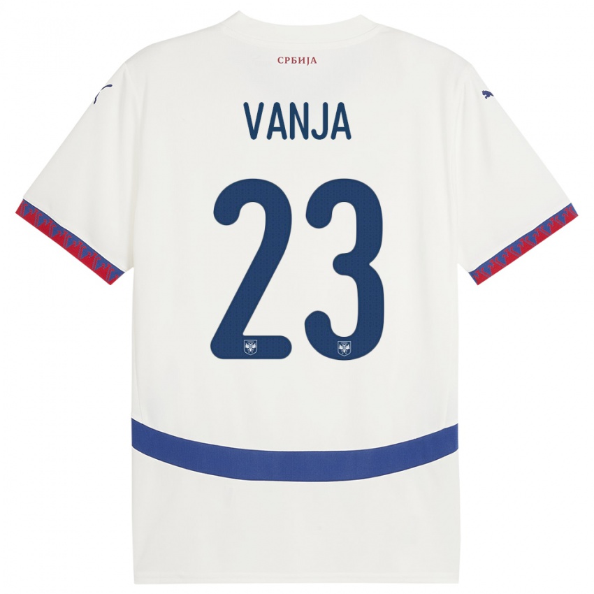 Børn Serbien Vanja Milinkovic-Savic #23 Hvid Udebane Spillertrøjer 24-26 Trøje T-Shirt