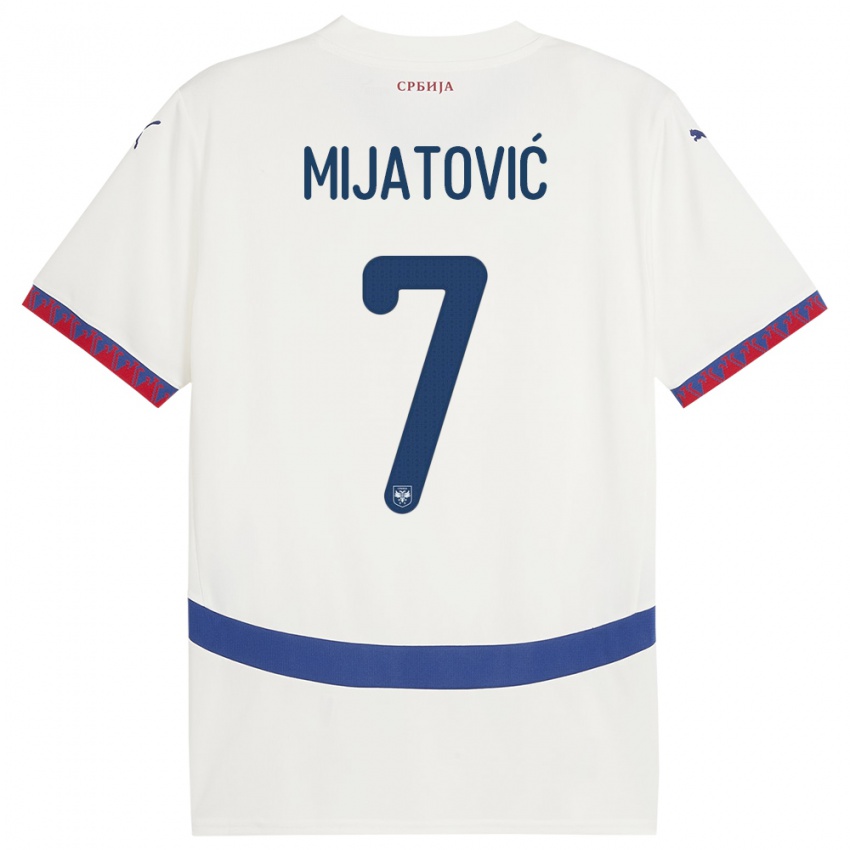 Børn Serbien Milica Mijatovic #7 Hvid Udebane Spillertrøjer 24-26 Trøje T-Shirt