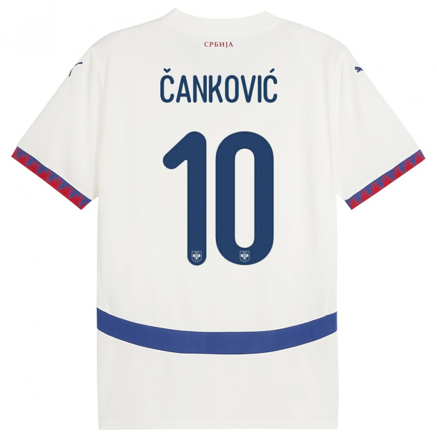 Børn Serbien Jelena Cankovic #10 Hvid Udebane Spillertrøjer 24-26 Trøje T-Shirt