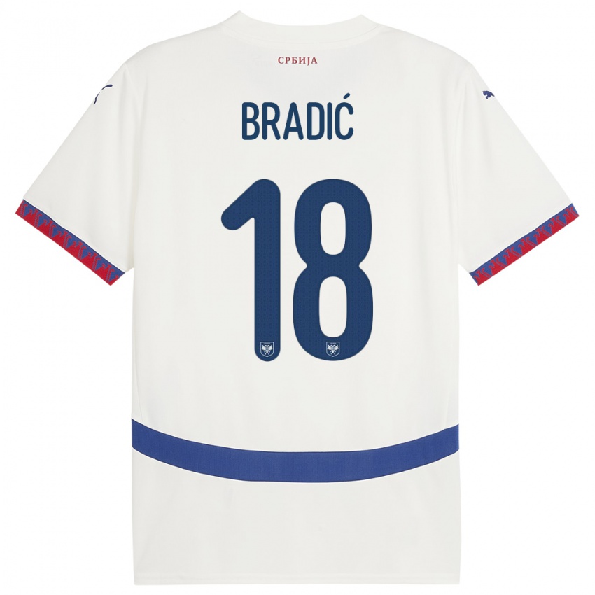 Børn Serbien Biljana Bradic #18 Hvid Udebane Spillertrøjer 24-26 Trøje T-Shirt
