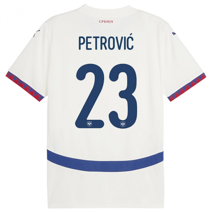 Børn Serbien Jovana Petrovic #23 Hvid Udebane Spillertrøjer 24-26 Trøje T-Shirt