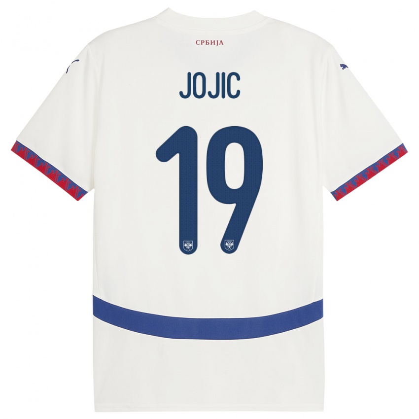 Børn Serbien Nikola Jojic #19 Hvid Udebane Spillertrøjer 24-26 Trøje T-Shirt