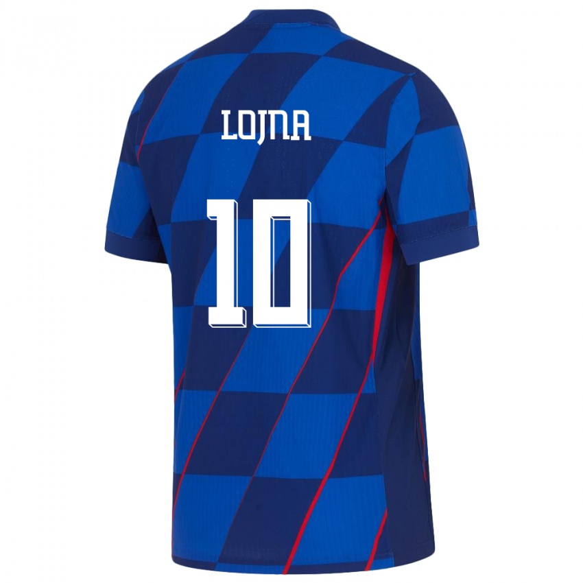 Børn Kroatien Izabela Lojna #10 Blå Udebane Spillertrøjer 24-26 Trøje T-Shirt