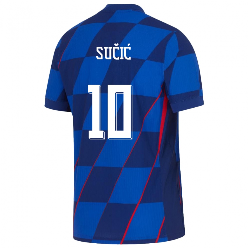 Børn Kroatien Luka Sucic #10 Blå Udebane Spillertrøjer 24-26 Trøje T-Shirt