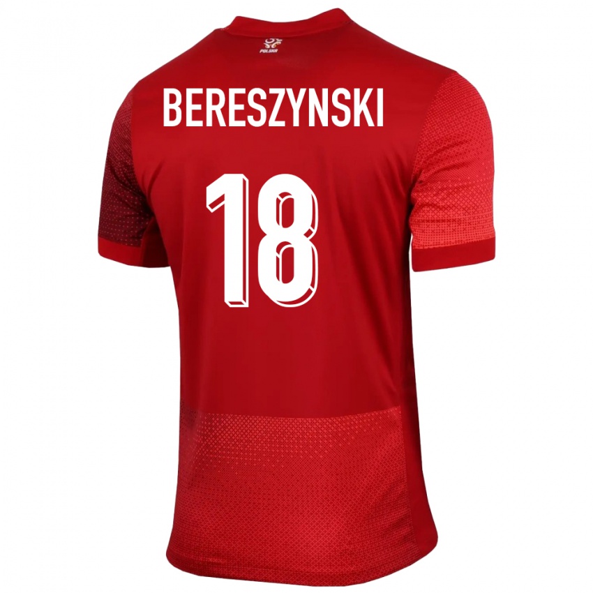 Børn Polen Bartosz Bereszynski #18 Rød Udebane Spillertrøjer 24-26 Trøje T-Shirt