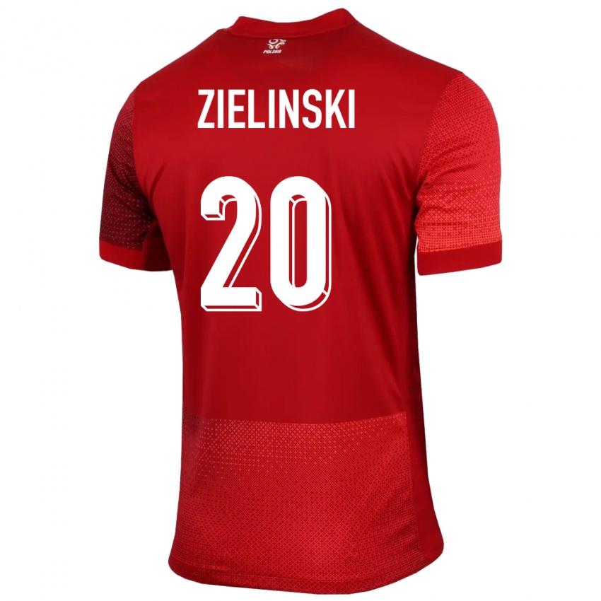 Børn Polen Piotr Zielinski #20 Rød Udebane Spillertrøjer 24-26 Trøje T-Shirt