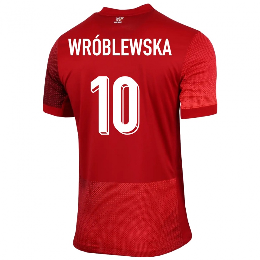 Børn Polen Joanna Wroblewska #10 Rød Udebane Spillertrøjer 24-26 Trøje T-Shirt