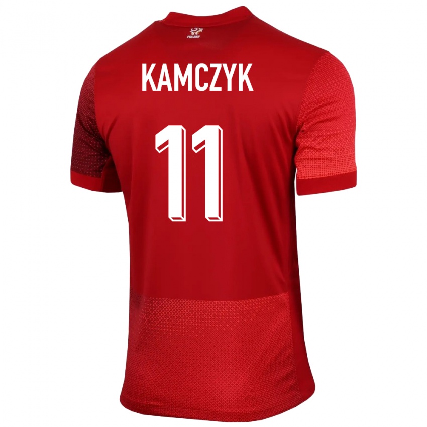 Børn Polen Ewelina Kamczyk #11 Rød Udebane Spillertrøjer 24-26 Trøje T-Shirt