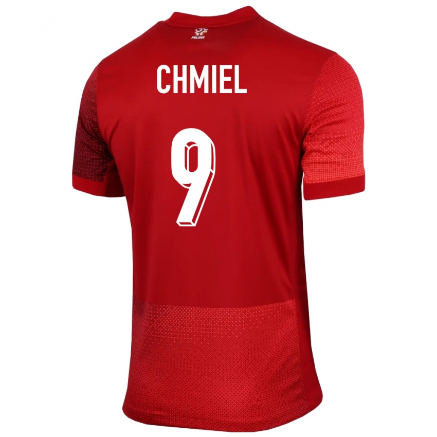 Børn Polen George Chmiel #9 Rød Udebane Spillertrøjer 24-26 Trøje T-Shirt