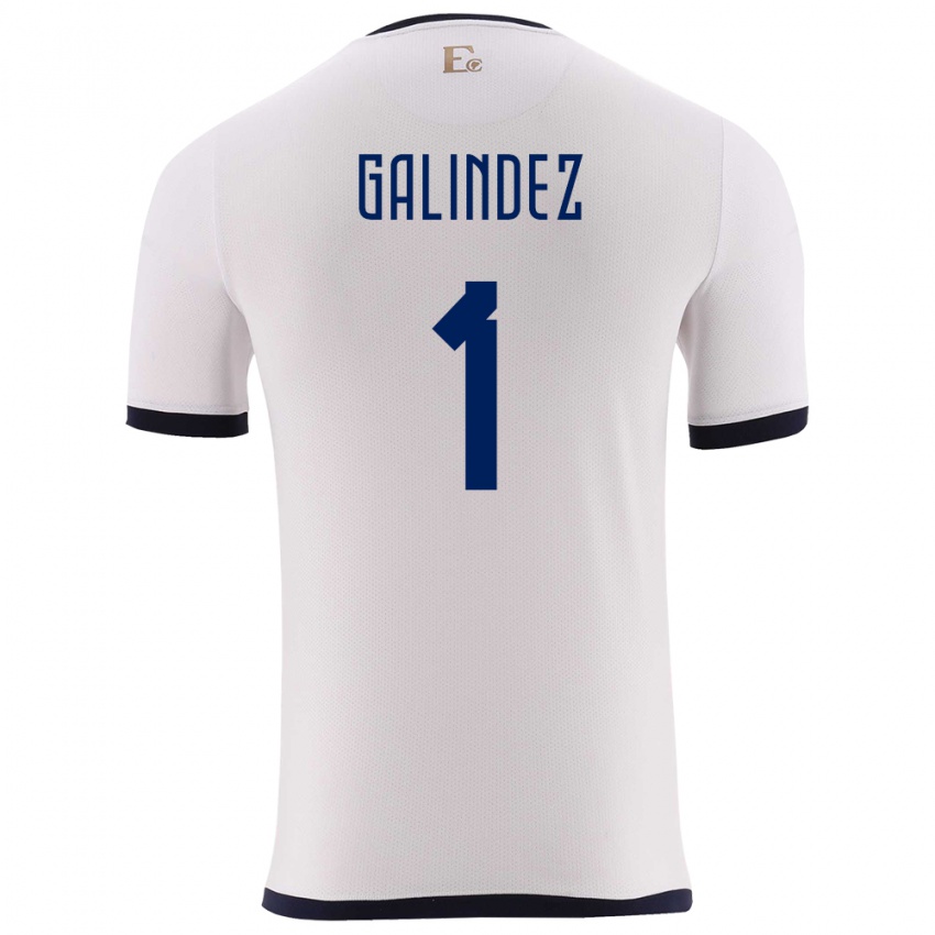 Børn Ecuador Hernan Galindez #1 Hvid Udebane Spillertrøjer 24-26 Trøje T-Shirt