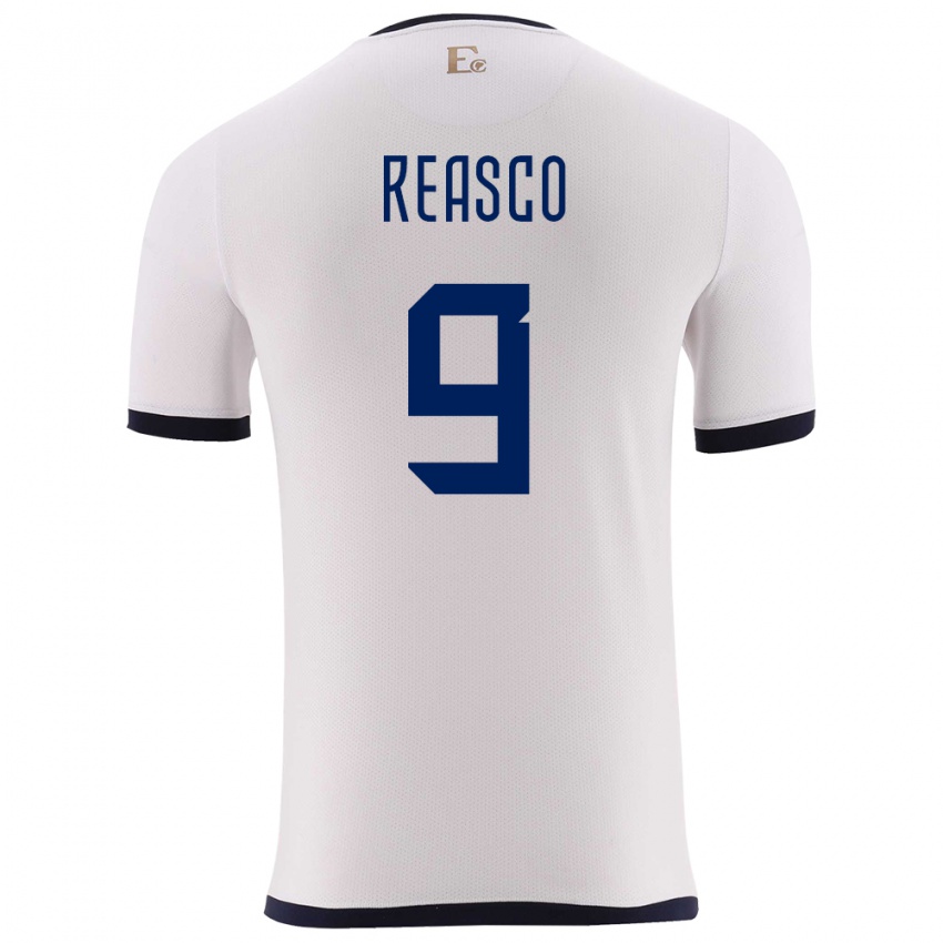 Børn Ecuador Djorkaeff Reasco #9 Hvid Udebane Spillertrøjer 24-26 Trøje T-Shirt