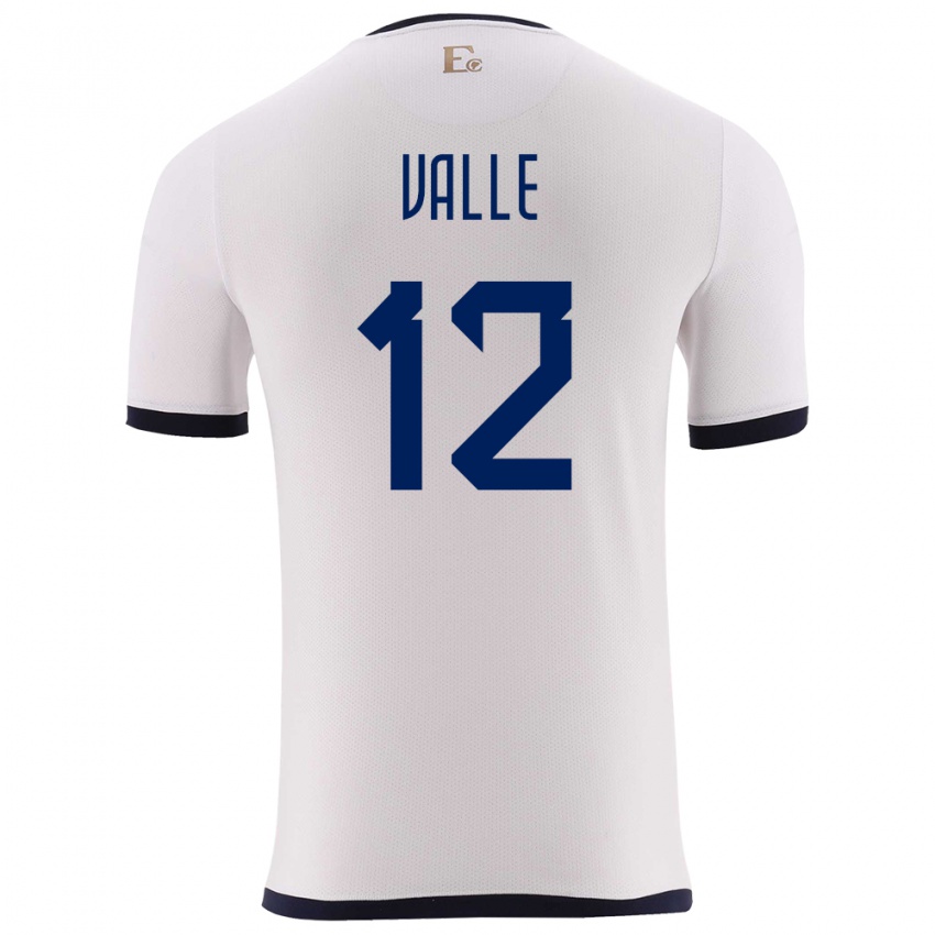 Børn Ecuador Gonzalo Valle #12 Hvid Udebane Spillertrøjer 24-26 Trøje T-Shirt