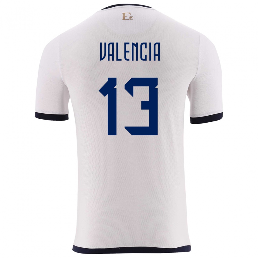 Børn Ecuador Enner Valencia #13 Hvid Udebane Spillertrøjer 24-26 Trøje T-Shirt