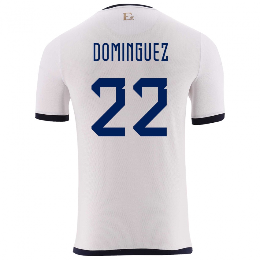 Børn Ecuador Alexander Dominguez #22 Hvid Udebane Spillertrøjer 24-26 Trøje T-Shirt
