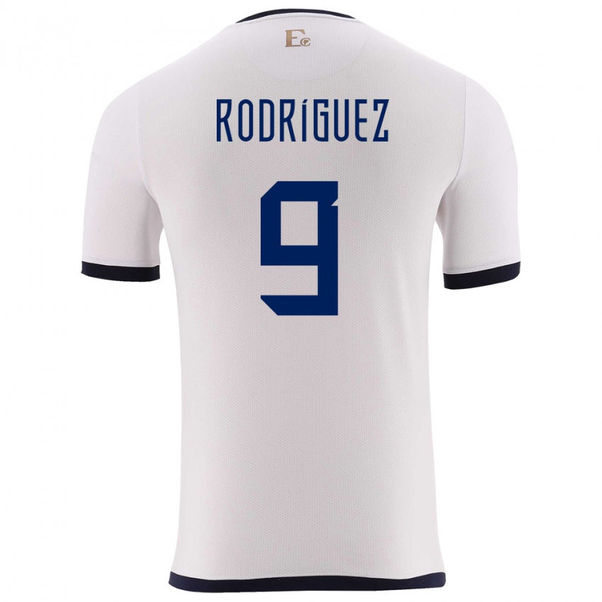Børn Ecuador Ingrid Rodriguez #9 Hvid Udebane Spillertrøjer 24-26 Trøje T-Shirt