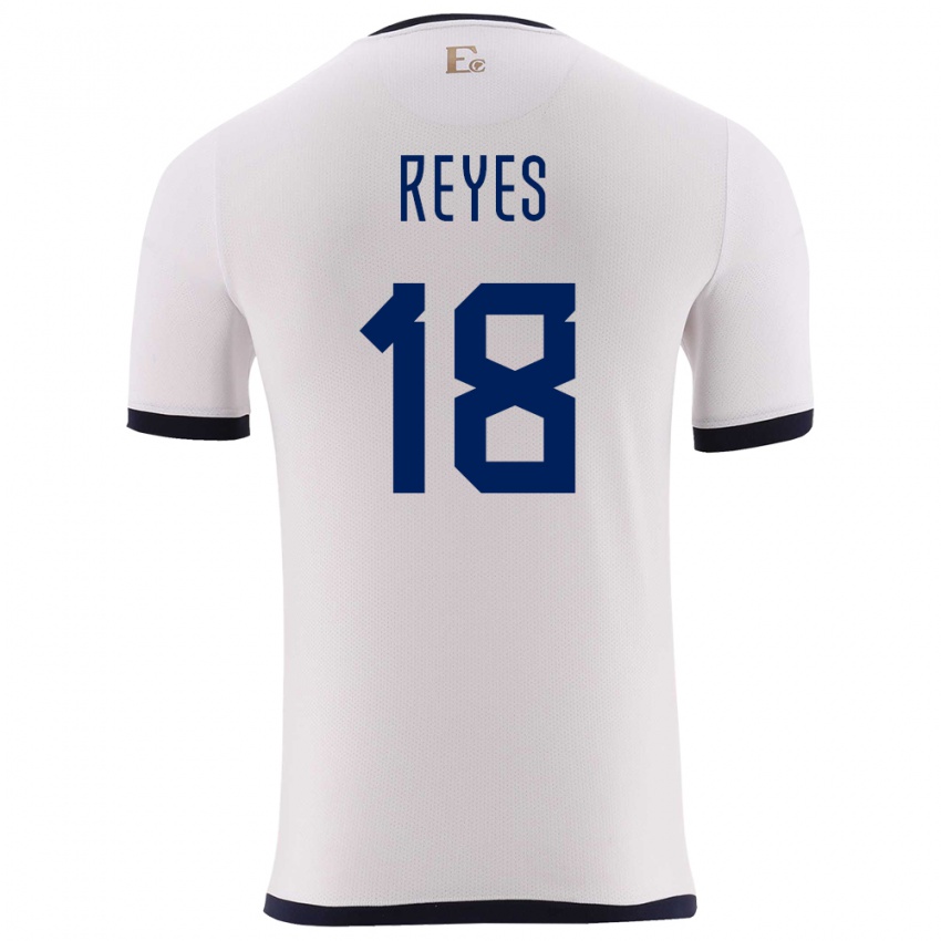 Børn Ecuador Ashley Reyes #18 Hvid Udebane Spillertrøjer 24-26 Trøje T-Shirt