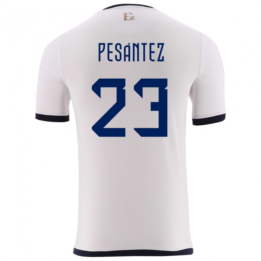Børn Ecuador Danna Pesantez #23 Hvid Udebane Spillertrøjer 24-26 Trøje T-Shirt