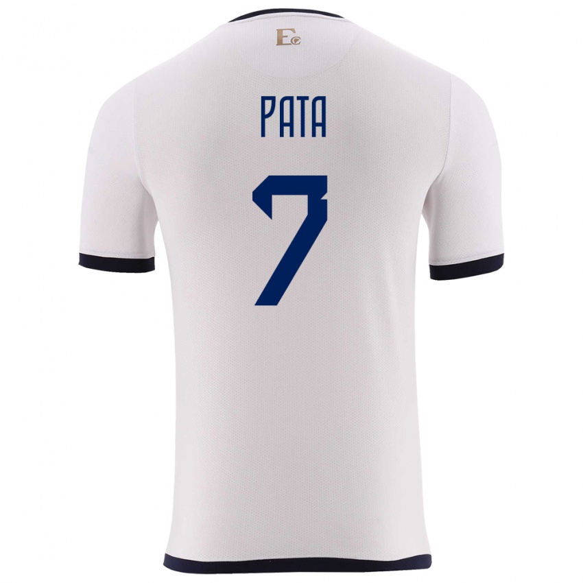 Børn Ecuador Emerson Pata #7 Hvid Udebane Spillertrøjer 24-26 Trøje T-Shirt