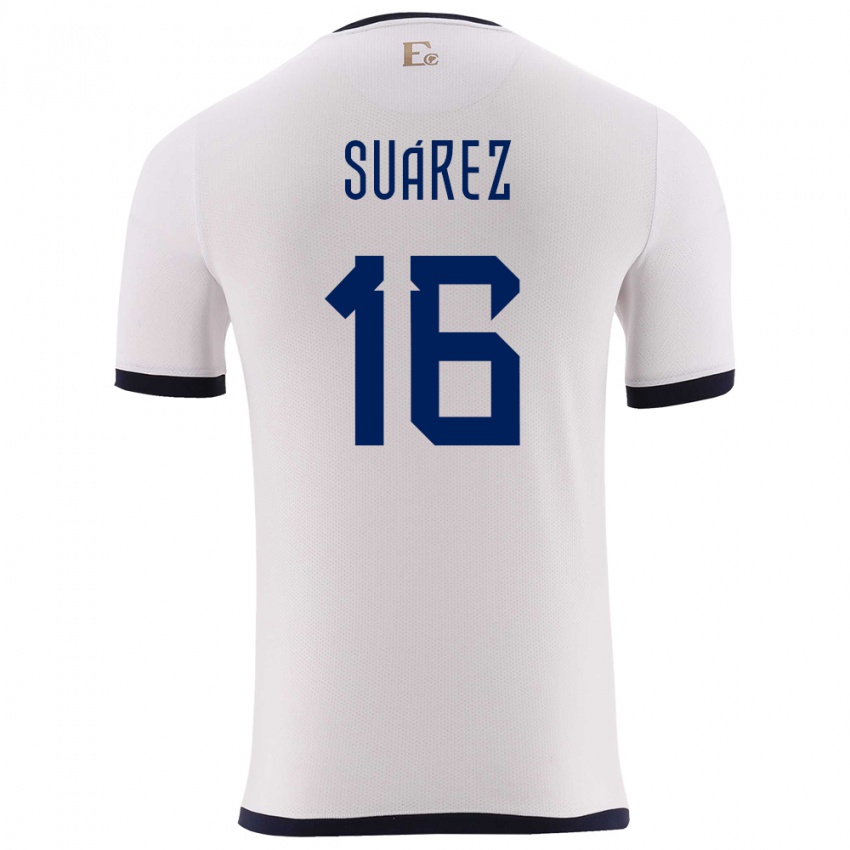 Børn Ecuador Ariel Suarez #16 Hvid Udebane Spillertrøjer 24-26 Trøje T-Shirt