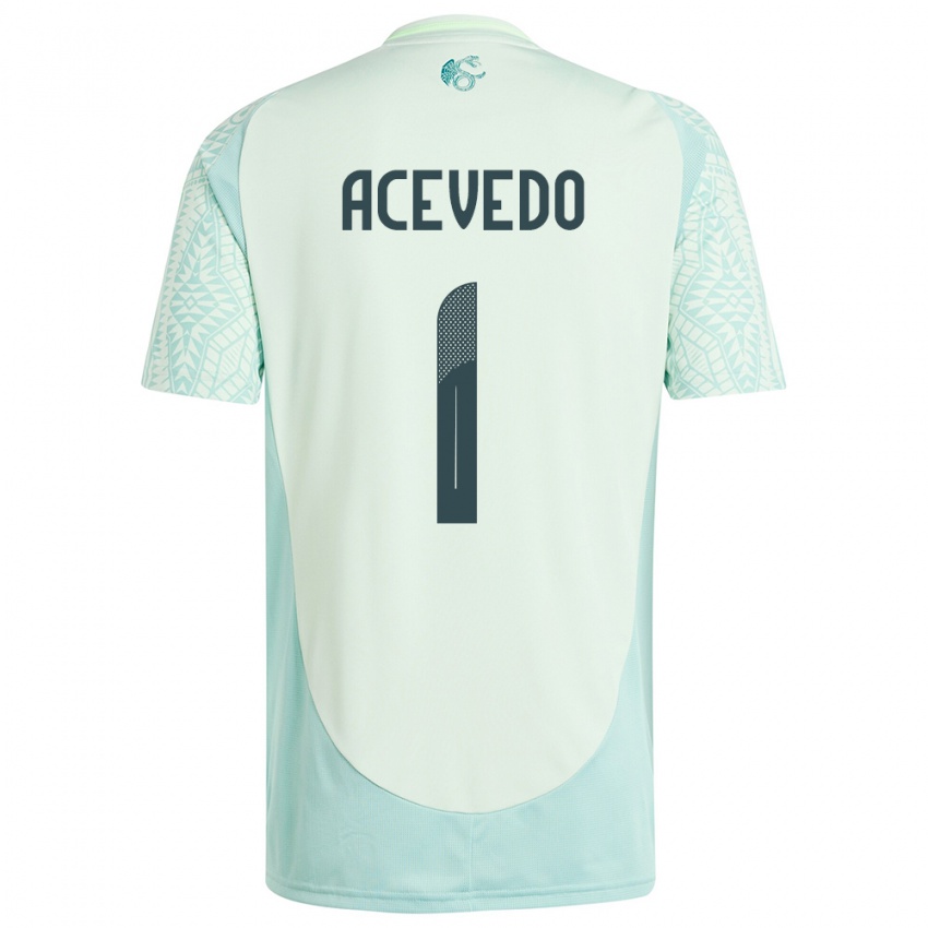 Børn Mexico Carlos Acevedo #1 Linen Grøn Udebane Spillertrøjer 24-26 Trøje T-Shirt