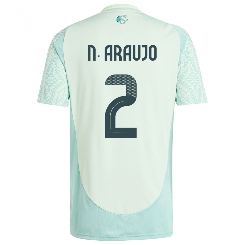 Børn Mexico Nestor Araujo #2 Linen Grøn Udebane Spillertrøjer 24-26 Trøje T-Shirt