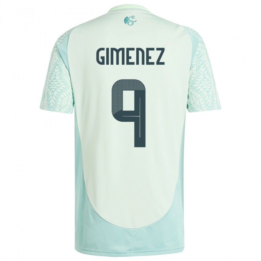 Børn Mexico Santiago Gimenez #9 Linen Grøn Udebane Spillertrøjer 24-26 Trøje T-Shirt