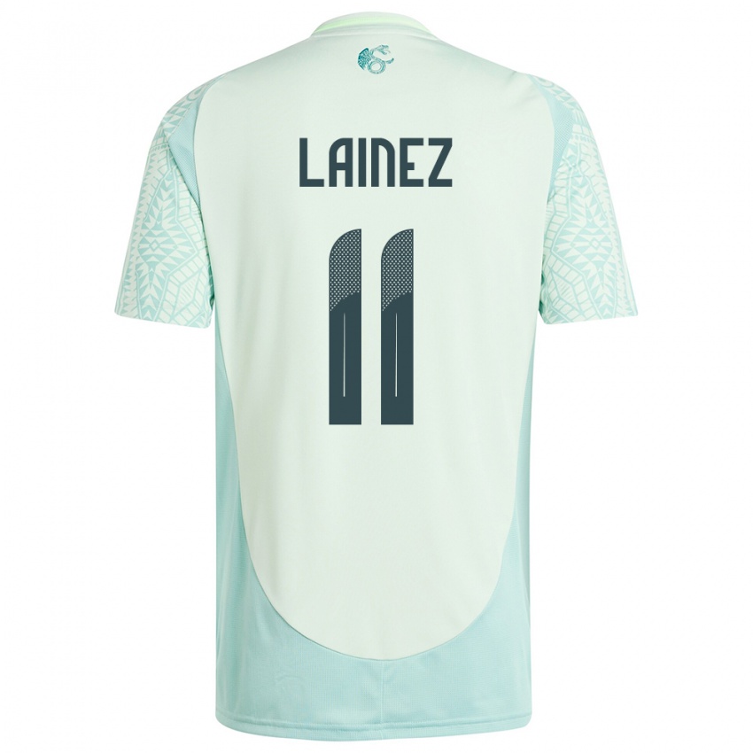 Børn Mexico Diego Lainez #11 Linen Grøn Udebane Spillertrøjer 24-26 Trøje T-Shirt