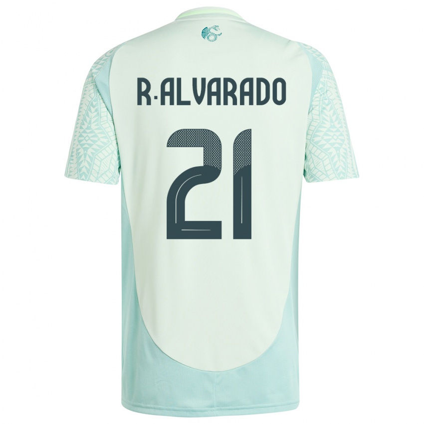 Børn Mexico Roberto Alvarado #21 Linen Grøn Udebane Spillertrøjer 24-26 Trøje T-Shirt