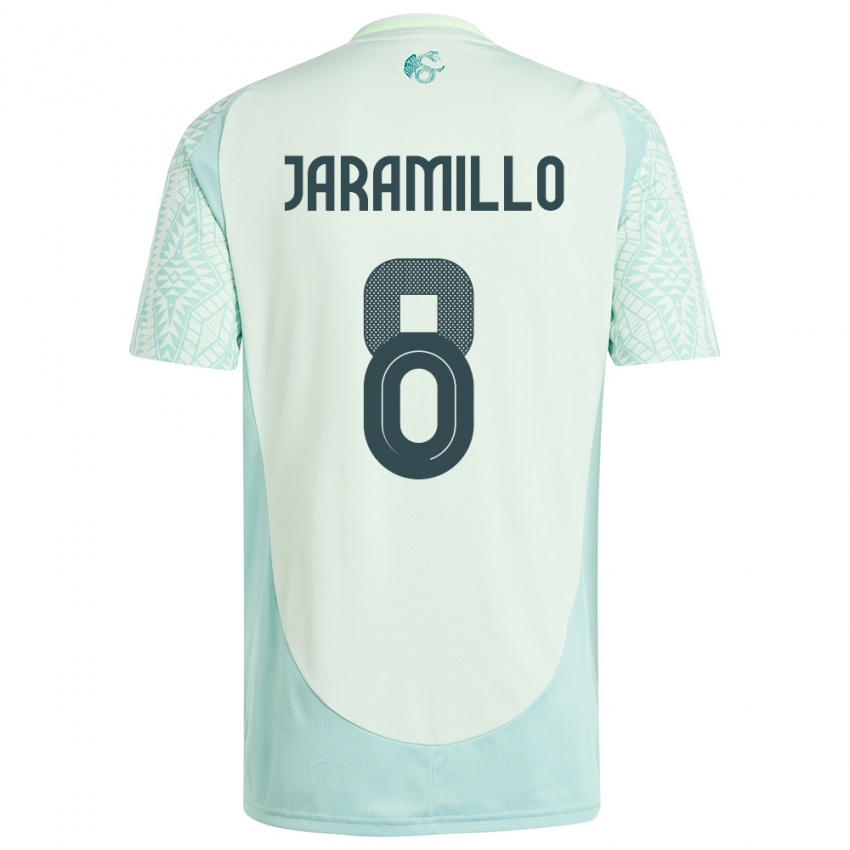 Børn Mexico Carolina Jaramillo #8 Linen Grøn Udebane Spillertrøjer 24-26 Trøje T-Shirt