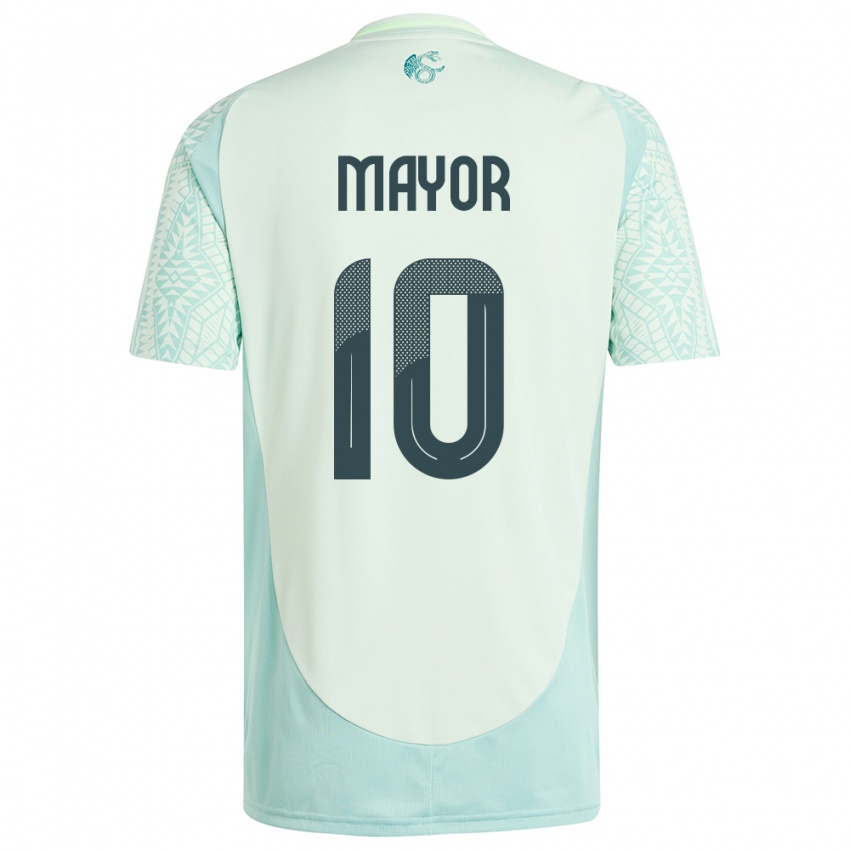 Børn Mexico Stephany Mayor #10 Linen Grøn Udebane Spillertrøjer 24-26 Trøje T-Shirt