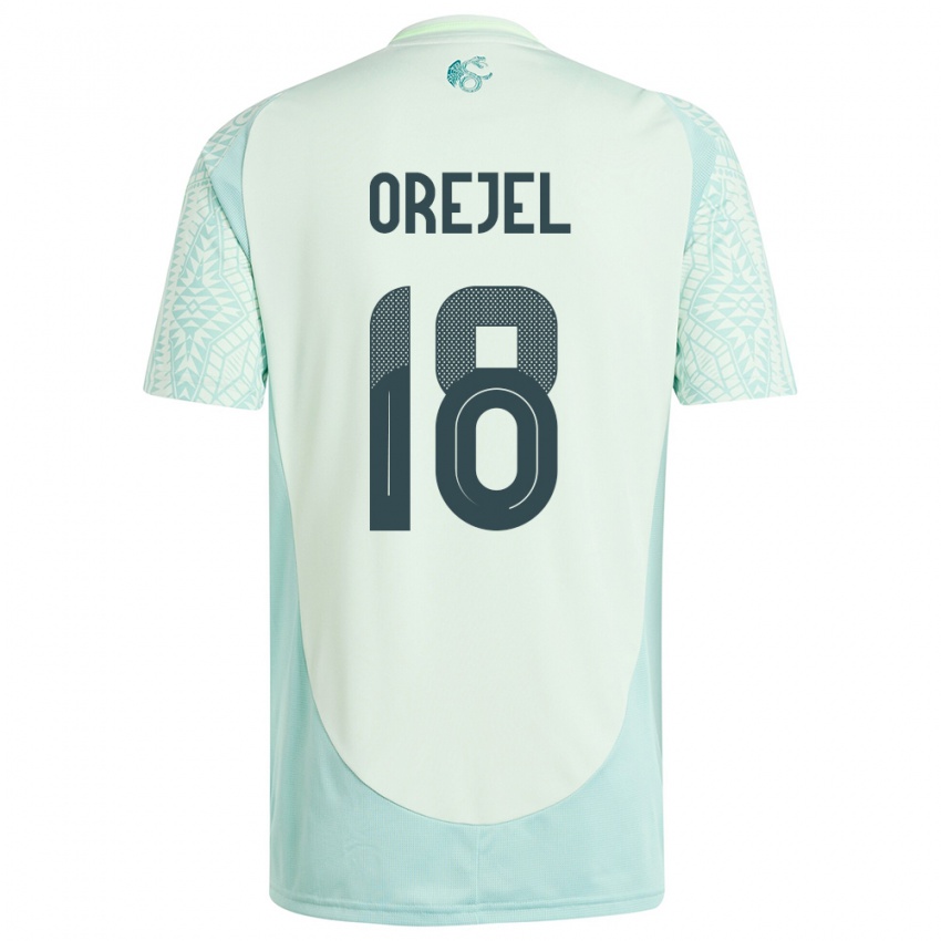 Børn Mexico Jocelyn Orejel #18 Linen Grøn Udebane Spillertrøjer 24-26 Trøje T-Shirt