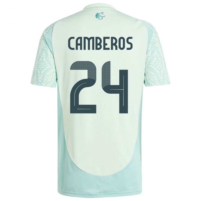 Børn Mexico Scarlett Camberos #24 Linen Grøn Udebane Spillertrøjer 24-26 Trøje T-Shirt