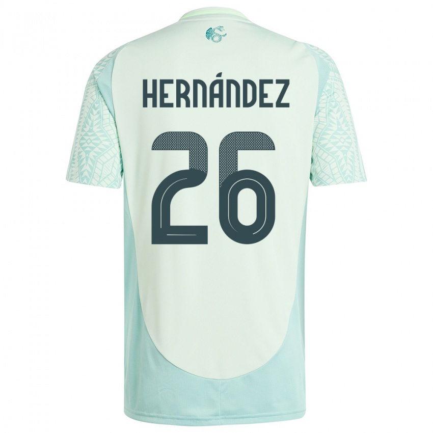 Børn Mexico Nicolette Hernandez #26 Linen Grøn Udebane Spillertrøjer 24-26 Trøje T-Shirt