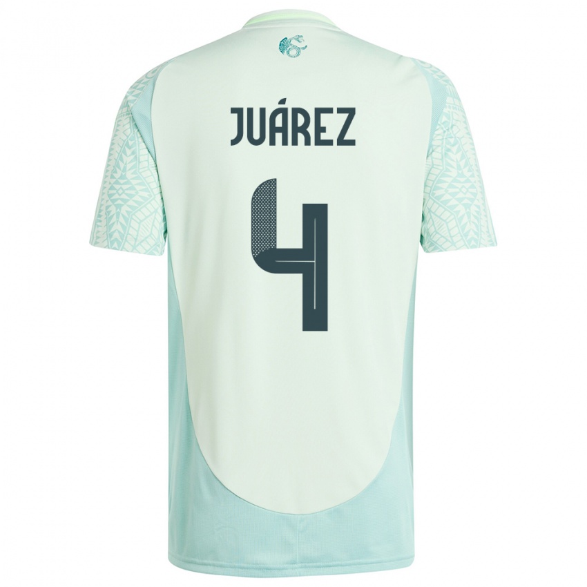 Børn Mexico Ramon Juarez #4 Linen Grøn Udebane Spillertrøjer 24-26 Trøje T-Shirt