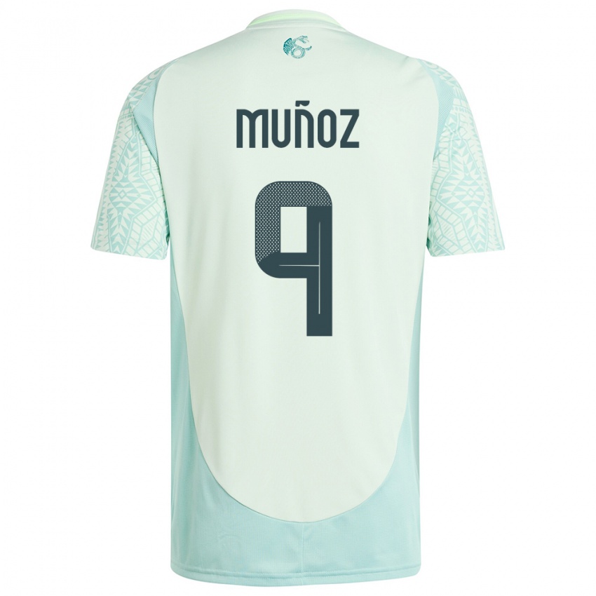 Børn Mexico Santiago Munoz #9 Linen Grøn Udebane Spillertrøjer 24-26 Trøje T-Shirt
