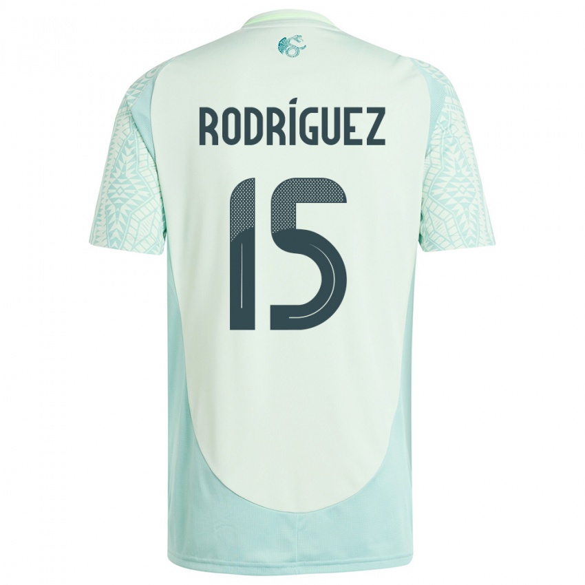 Børn Mexico Jorge Rodriguez #15 Linen Grøn Udebane Spillertrøjer 24-26 Trøje T-Shirt