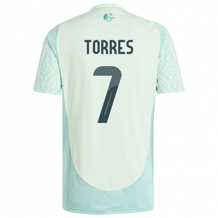 Børn Mexico Christian Torres #7 Linen Grøn Udebane Spillertrøjer 24-26 Trøje T-Shirt