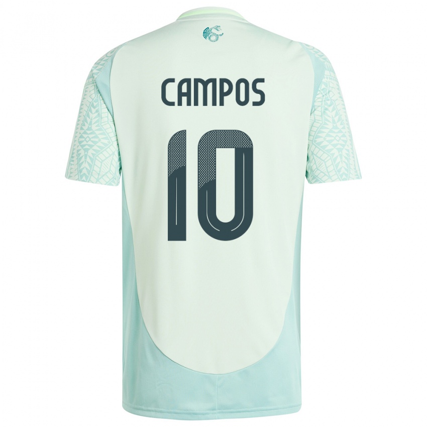 Børn Mexico Karel Campos #10 Linen Grøn Udebane Spillertrøjer 24-26 Trøje T-Shirt
